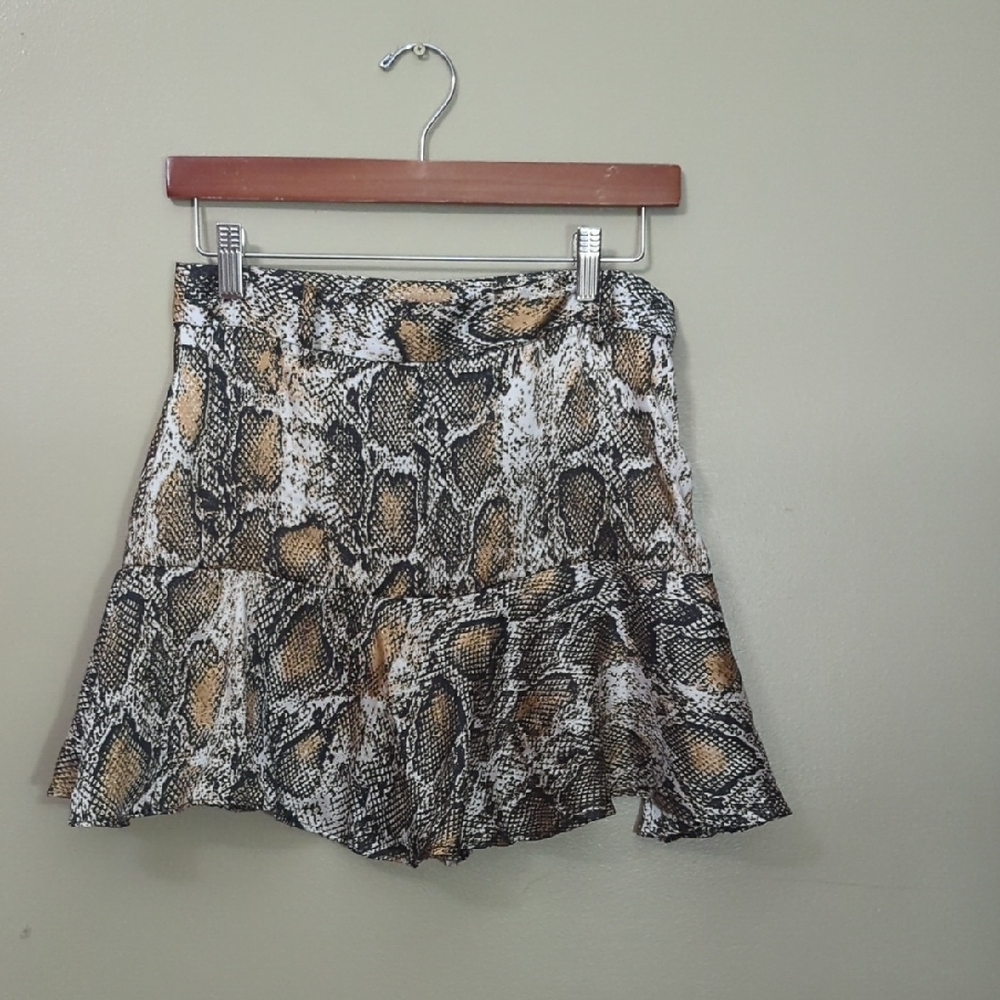 Snake Print Mini Skirt